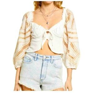 FREE PEOPLE SUNRISE SUNSET CROP TOP SZ M